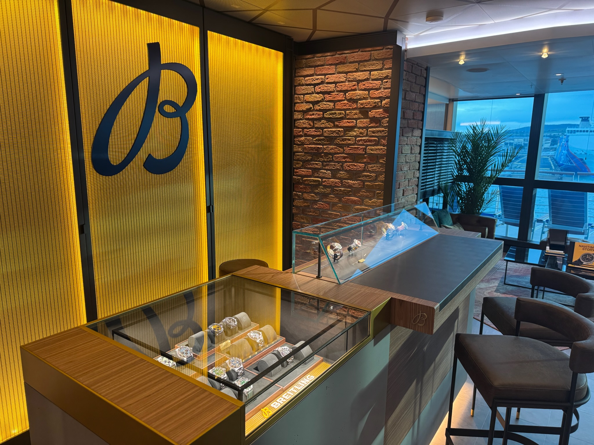 Cruise ship retail interior outfitted by Ocean Outfit Ltd – bespoke furniture and luxury finishes for passenger shopping spaces.